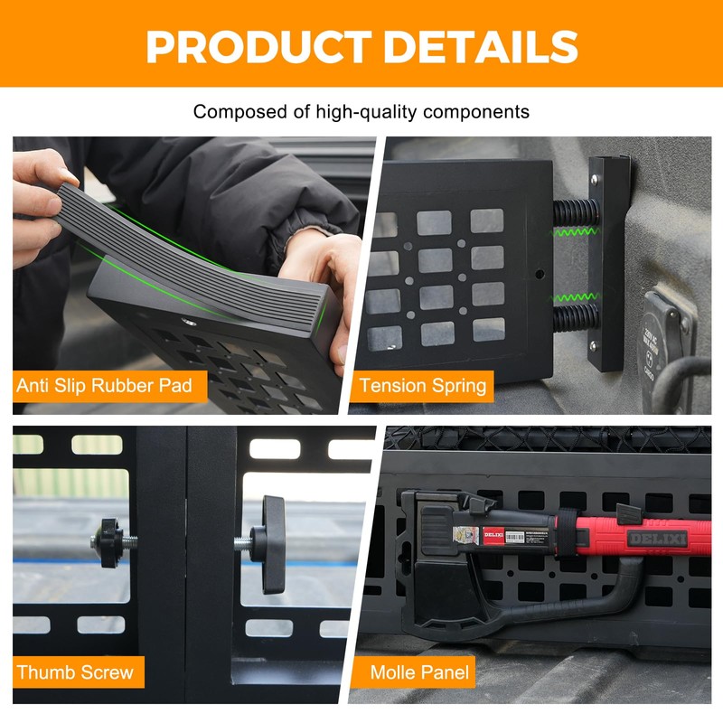 Truck Bed Divider with Cargo Net Compatible with 2020-2026 Jeep
