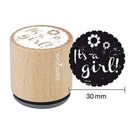 Woodies "It 's a Girl 5,1 cm Stempel, Holz, braun, 30 mm