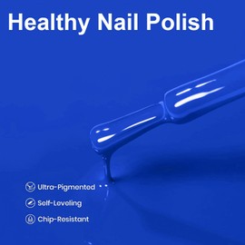 NovaCharm Blue Nail Polish - Royal Blue Nail Art Varnish - Air Dry Quick Dry Fingernail Polish - Chip Resistant Nail Lacquer Easy to Apply - Nail Paint Lacquer for Women Manicure DIY