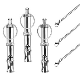 SUBANG 3 Pack Dog Whistle with Metal Necklace Stop Neighbors Dog from Barking Adjustable Ultrasonic Silent Dog Whistle Professional Dog Training Whistles for Dog Daily Training