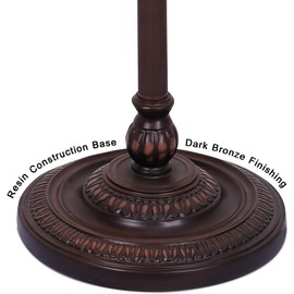 Capulina Tiffany Torchiere Floor Lamp Base Only Replacement for 12-14 Inch Wide Lampshade Pole Height 70 Inches Dark Bronze Finishing Resin Base
