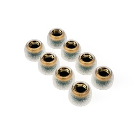 Tang Sancai Noble Earbud Tips, Brass IEM Ear Plugs, Replaceable Liquid Silicone Medical Grade Hypoallergic Wide Bore Eartips, Optional XS/S/M/L Size for in Ear Earphones (M- 4 Pairs)
