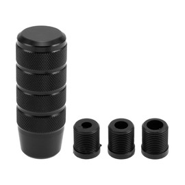 INFINAUTO Car Shift Knob, 9.5cm Universal for Automatic and Manual Vehicle Gear Shifter Knob with 3 Adapter Aluminum Alloy Black, 1 Set