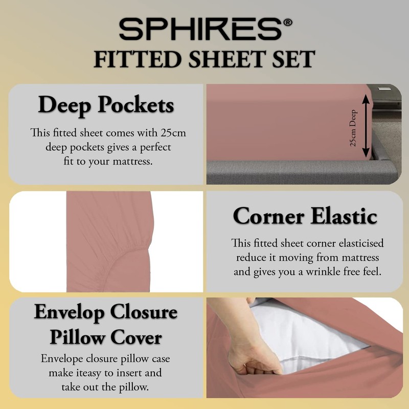 SPHIRES King Size Fitted Sheets 100% Microfiber Fitted Sheet King