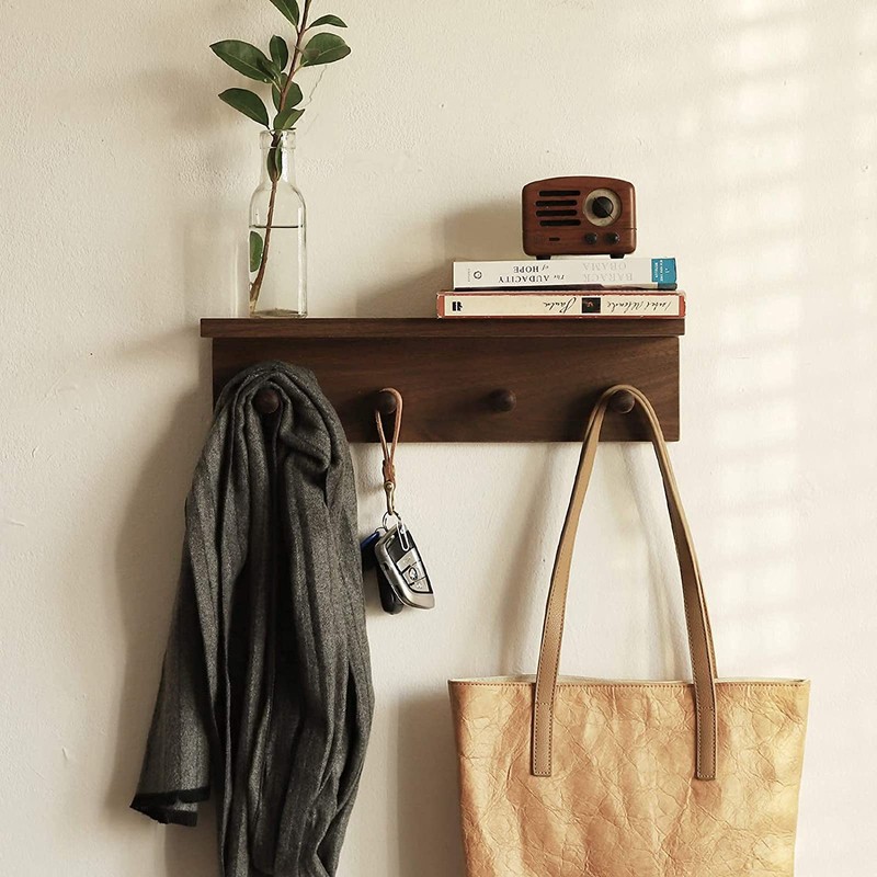 XAOMLP Entrance Coat Rack ，Coat Hooks, Wall-Mounted Wooden Hook Rack,