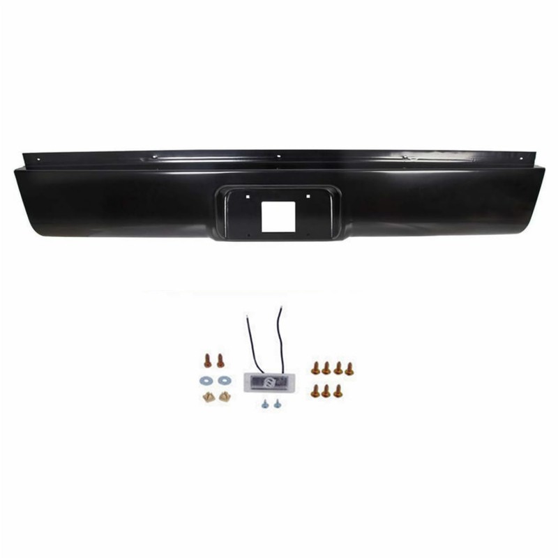 Silscvtt Black Rear Steel Bumper Roll Pan for Fleetside Replacement