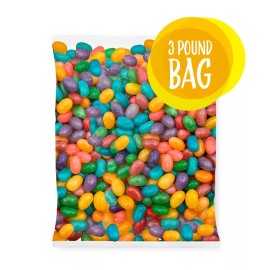 Sunny Island Assorted Fruit Speckled Jelly Beans, Chewy Candy, 3 Pound Bag