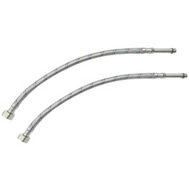 AERZETIX - C51106 - Set of 2 flexible screw connection female 1/2 inch - male M10 extended 5 cm - length 400 mm - flexible connection for mixer taps - hose lines sanitary