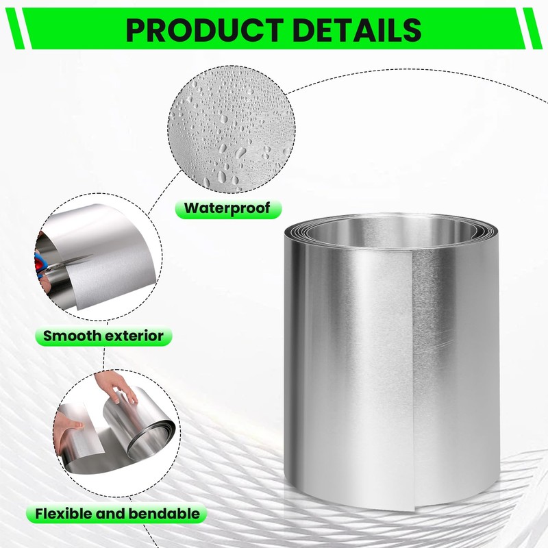 4" x 50' Aluminum Flashing Roll, 0.2mm Thick Roof Flashing,