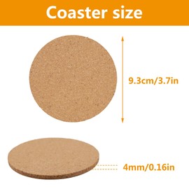 24 pcs Cork Coasters for Drinks, Bulk Blank Coasters DIY Crafts, Non-Slip, Heat-Resistant, Absorbent and Reusable Coffee Coaster for Home Tabletop Decoration