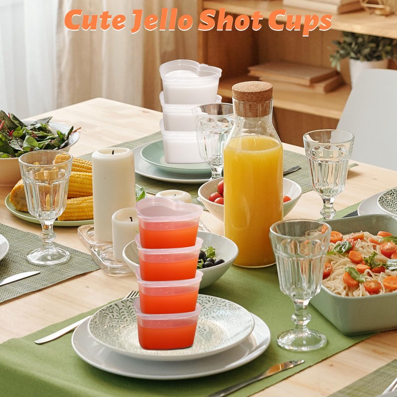 ISKYBOB 50PCS Jello Shot Cups with Lids, 1.5 oz Disposable