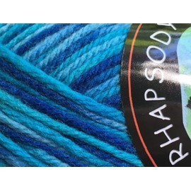Dark Horse Yarns Rhapsody #161 Variegated Turquoise & Blues 100% Merino Wool Yarn 100g