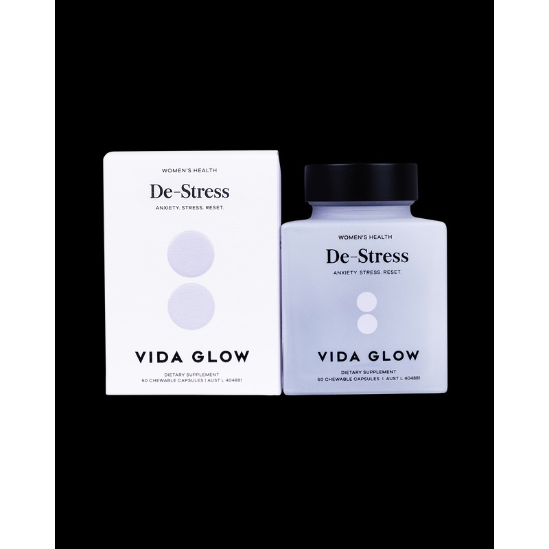 Vida Glow De-Stress Supplements - 60 Chewable Capsules