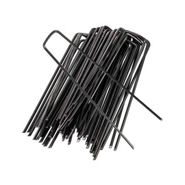 Garden Pegs Stakes for Netting Artificial Grass Pegs Heavy Duty Metal Ground Pegs for Membrane Tent Pegs Metal for Artifical Grass, Black.