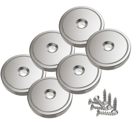 Magnetpro Pack of 6 Disc Magnets with Capsule 55 kg Pull Force 36 x 8 mm Pot Magnet with Hole