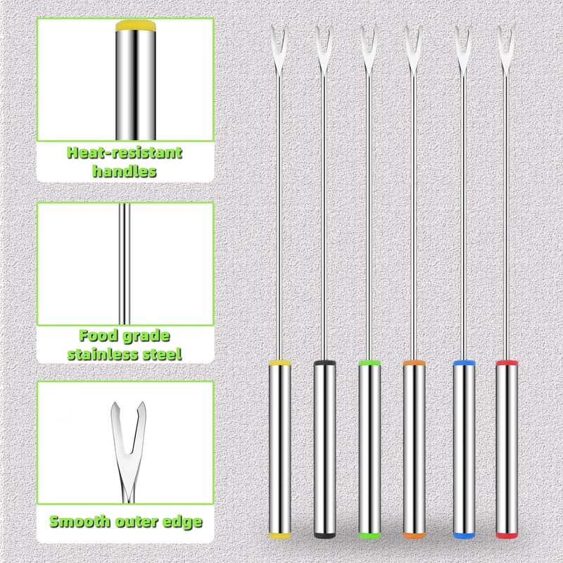 Cptoion 18 Pack Stainless Steel Fondue Forks, 9.3 In, 6