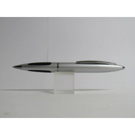 TERZETTI "SPIRE" Metal Large Heavy Twist Top Ballpoint Pen SILVER/CT+ pouch