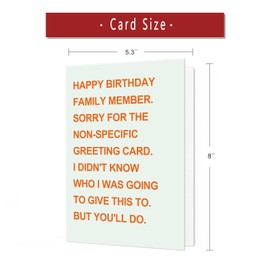 IDU Funny Birthday Card，Birthday Card Gifts for Women Men Family Member Sister Brother Niece Nephew Uncle Aunt，Humorous Non-Specific Bday Decorations & Gifts for All Relatives with Witty Design