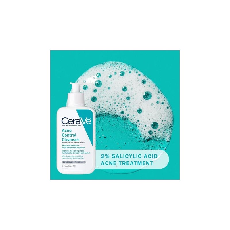 Cerave Acne Control Cleanser Facial Cleanser For Pimple Remover 237ML