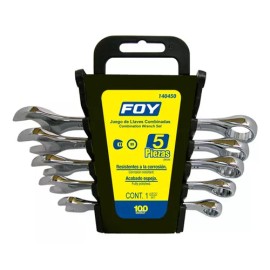 FOY Juego 5 Llaves Combinadas Foy 140450 Pulido Espejo Pulgadas