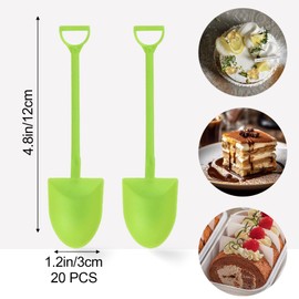 Spade Spoon, Scoop Shaped Creative Shovel, Durable Plastic Dessert Spoon, Reusable Dessert Spoon for Watermelon Spoon, Coffee, Dessert Spoon (Green)