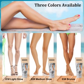 Leg Makeup Waterproof, No Transfer Leg Make Up to Cover Veins, Body Scar Tattoo Cover Up, Long-Lasting, Light & Easy Application, Full Coverage Concealer for Women (Light Glow)