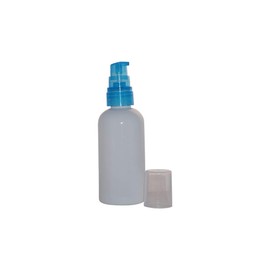 WM Pack of 12) - TSA Approved 3 Oz White Refillable Bottle w/Blue Petite Pump. For Sanitizer, Soap, lotion, shampoo, cream