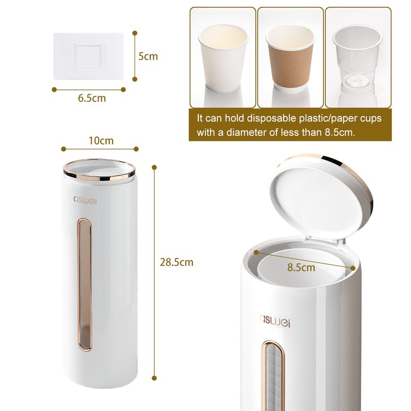 JEEZAO Cup Dispenser/Cup Holder Wall Mounted for Disposable Plastic Cups,