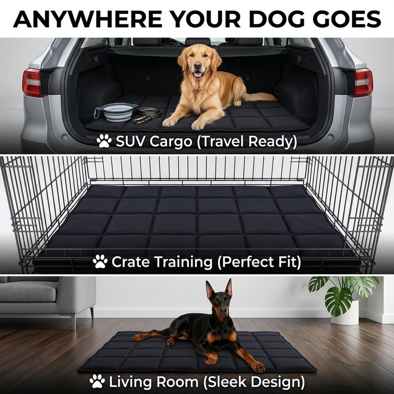 Drounphi Chew Proof Dog Crate Pad – Indestructible Durable Crate