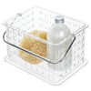 iDesign RPET Small Grid Tote w/Handle Clear Baskets