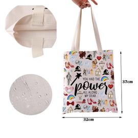 Wizard TV Show Tote Bag You Had The Power All Along My Dear Reusable Grocery Shopping Bag OZ Shoulder Bag (The Power Tote)