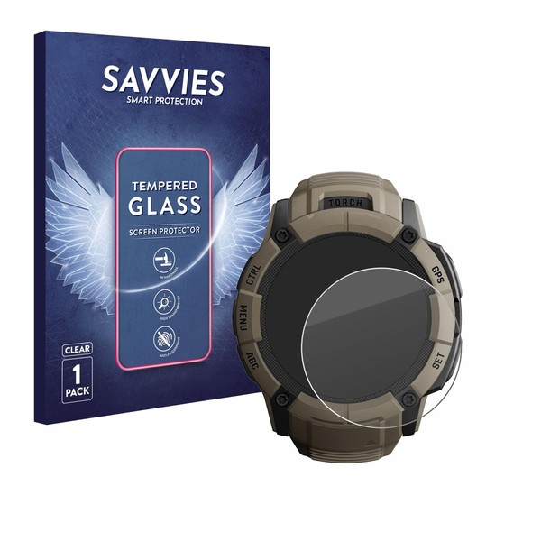 Savvies Armoured Glass compatible with Garmin Instinct 2X Solar Tactical