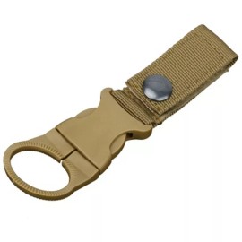Unbranded Hanging Bottle Buckle Clip Carabiner Portable Mineral Water Bottle Ring Holder - Khaki