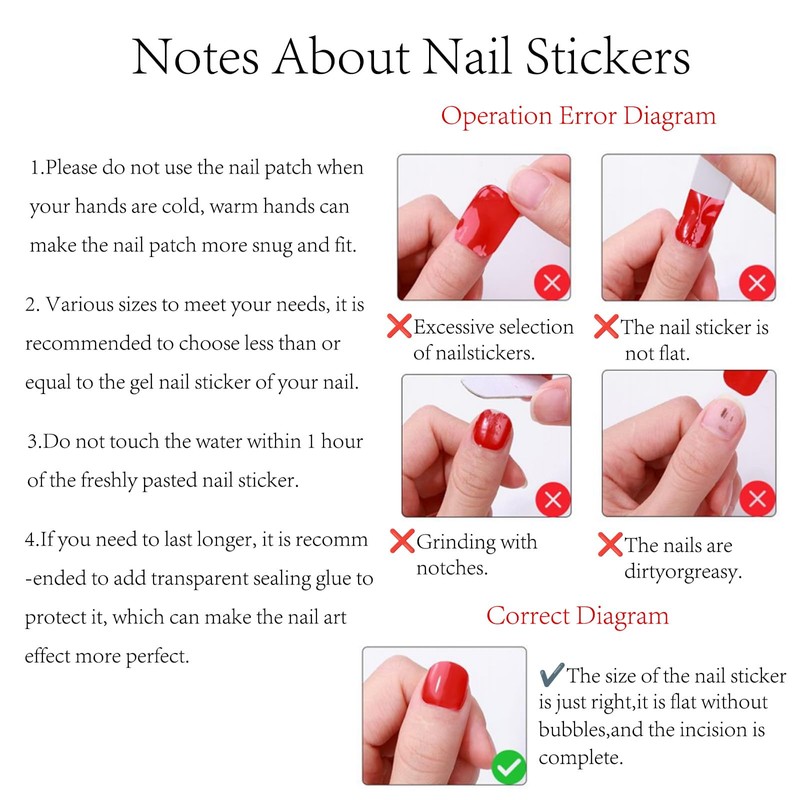 DUKASOU Gel Nail Strips for Women(No UV Light Needed), 22Pcs