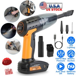 iMounTEK Handheld Cordless Car Vacuum Cleaner Tire Inflator Pump Portable Air Compressor