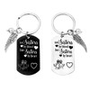 Zeayebsr Pack of 2 Sister Keyrings, Stainless Steel, Birthday Gift,