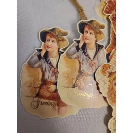 VTG VICTORIAN CHILDREN CHRISTMAS GIFT TAGS (pkg of 12) NEW OLD STOCK  SHACKMAN