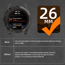 Bandletic 26mm Strap Compatible with Garmin Fenix 6X Pro Strap/Fenix 6X/7X/7X Pro/Fenix 8 51mm, Nylon Paracord Quickfit Sport Strap for Fenix 5X/Plus/Fenix 3/HR/Epix Pro Gen 2 51mm/Instinct 2X solar