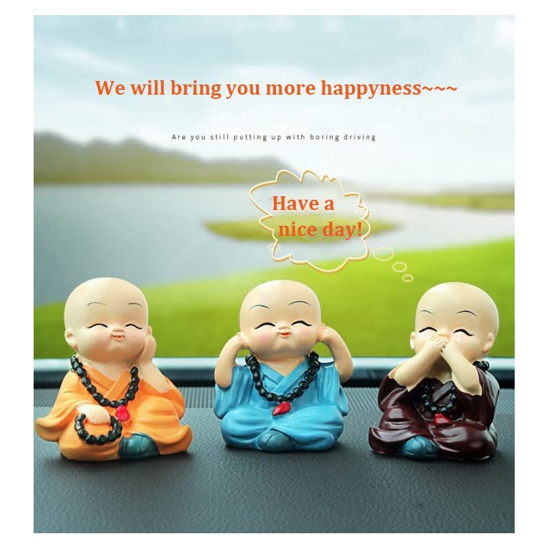 CHBDJY Baby Cute Monk Statue, Hear No Evil See No