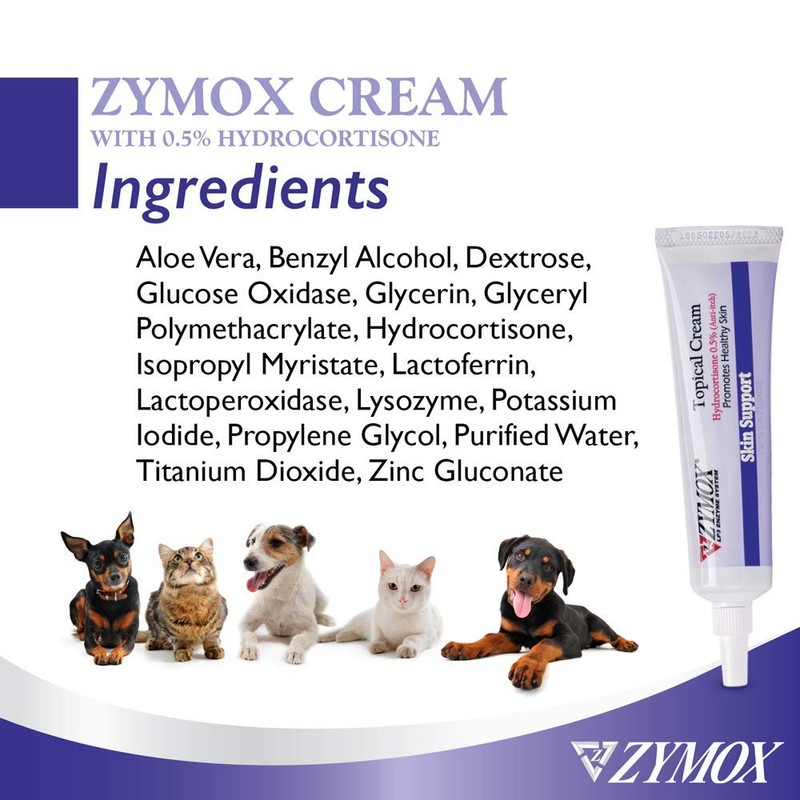 Zymox Topical Cream with 0.5% Hydrocortisone for Dogs and Cats,
