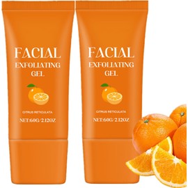 Gel Exfoliante Facial Hidratante Con Enzimas De Naranja (2 Unidades), Limpiador Profundo, Elimina Puntos Negros Y Rejuvenece La Piel (60 G)
