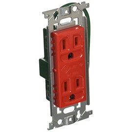 Panasonic WN1518R Double Outlet with Embedded Grounding Wire, Red