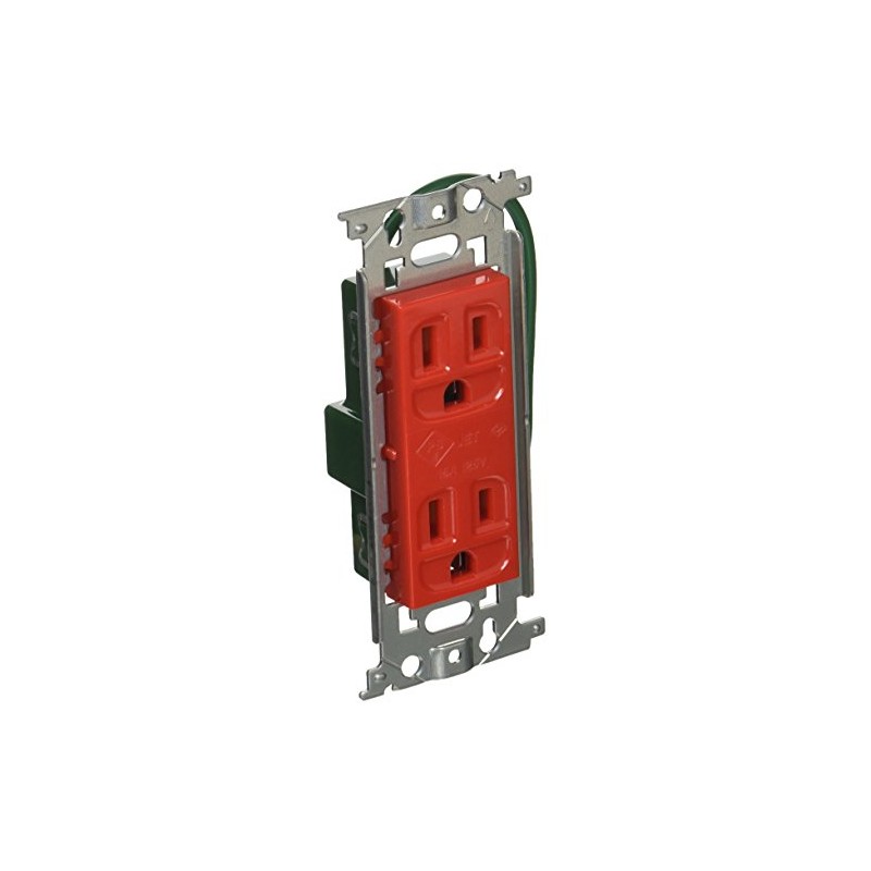 Panasonic WN1518R Double Outlet with Embedded Grounding Wire, Red