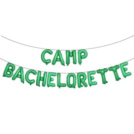 Camping Bachelorette Party Decorations Multicolor Camp Bachelorette Balloons Happy Camper/Weekend In The Woods/Lake Hiking/Mountain Themed Engagement Bridal Shower (CAMP BACHELORETTE Green)