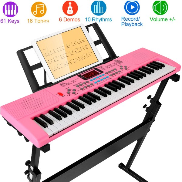 iMounTEK 61-Key Digital Music Piano Keyboard with Stand Portable Electronic
