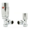 Hot Flow Chrome Estuary Angled TRV Thermostatic Radiator Valve (Pair)