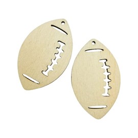 Choose your Size (12pc to 48pc) Unfinished Wood Laser Cutout Football Dangle Earring Jewelry Blanks Shape Crafts Made in Texas (Custom Sizes)