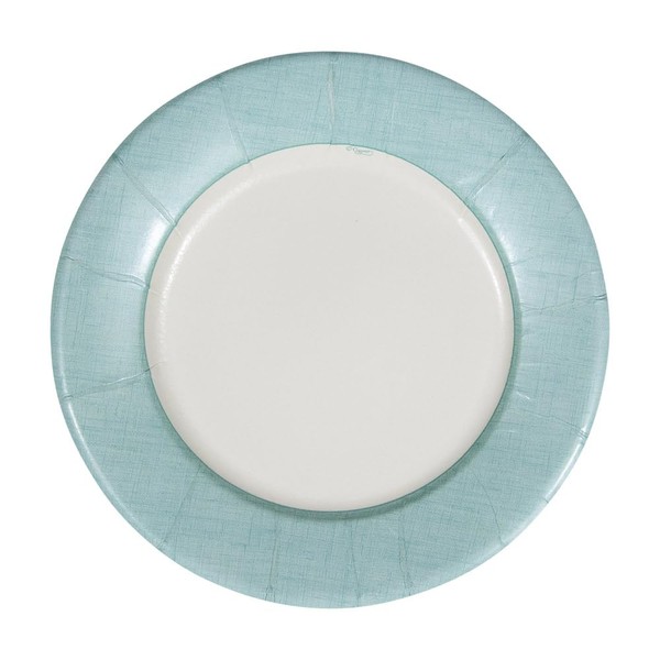 Caspari Linen Border Paper Salad & Dessert Plates in Robin's