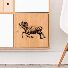 Large 210mm 'Aries Ram Jumping' Transparent/Clear Sticker Decal for Windows/Cars/Walls (DC00131994)