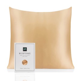 Silk Pillowcase for Pillows, 100% Silk, 22 Momme, Oeko-Tex® Certified, Anti-Ageing, Benefits for Hair and Skin, 65 x 65 cm, Champagne